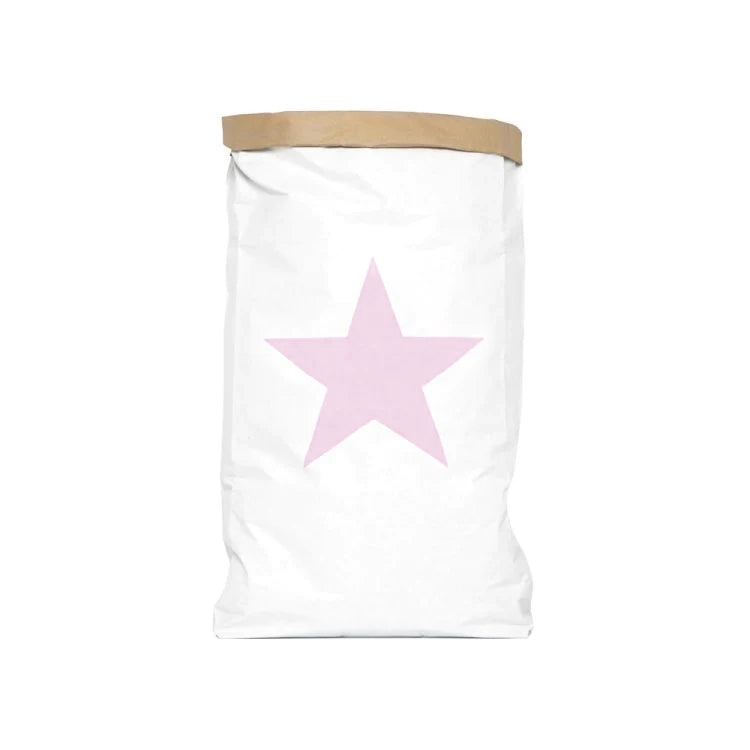 Play and Store - Paper Storage Bag Pink Star – Large