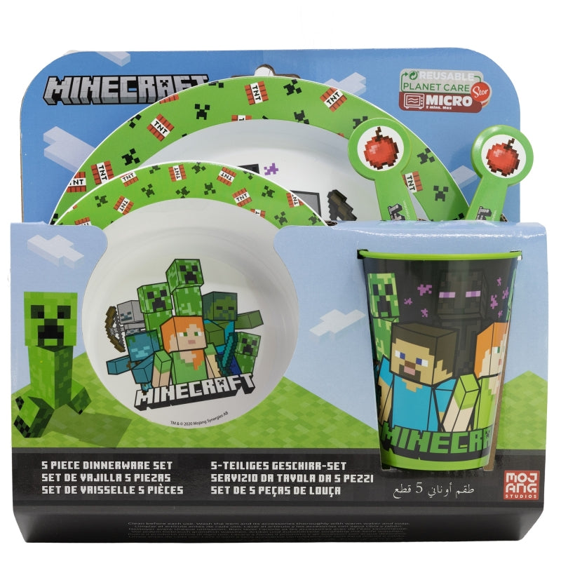 Stor - Micro Dinnerware 5pc Set with Cutlery | MINECRAFT