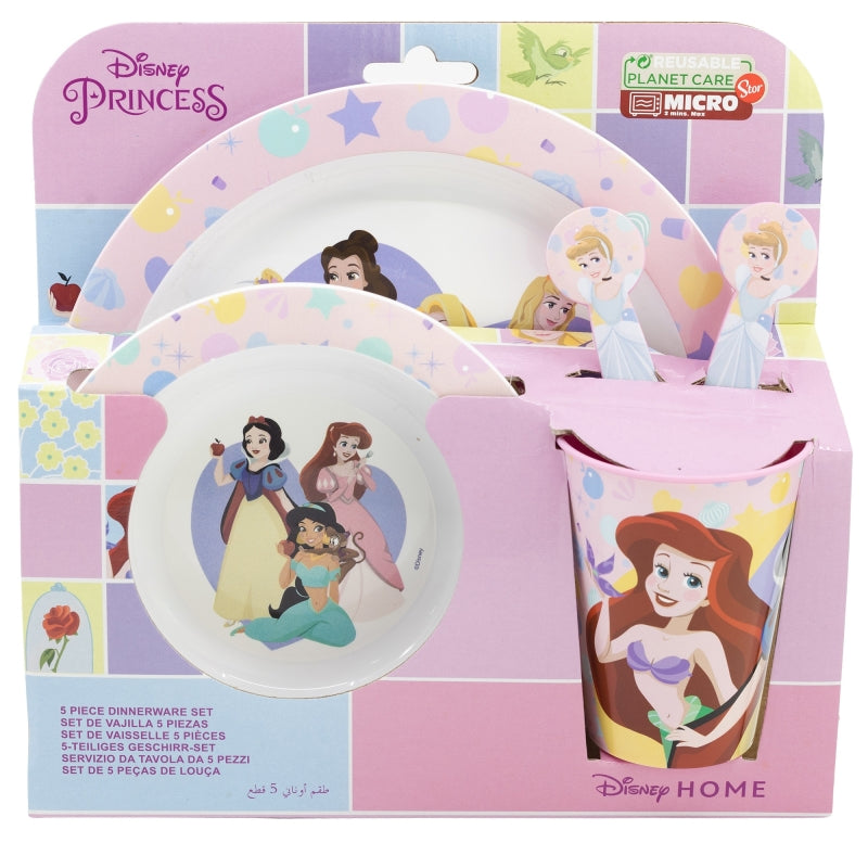 Stor - Micro Dinnerware 5pc Set with Cutlery | DISNEY PRINCESS TRUE