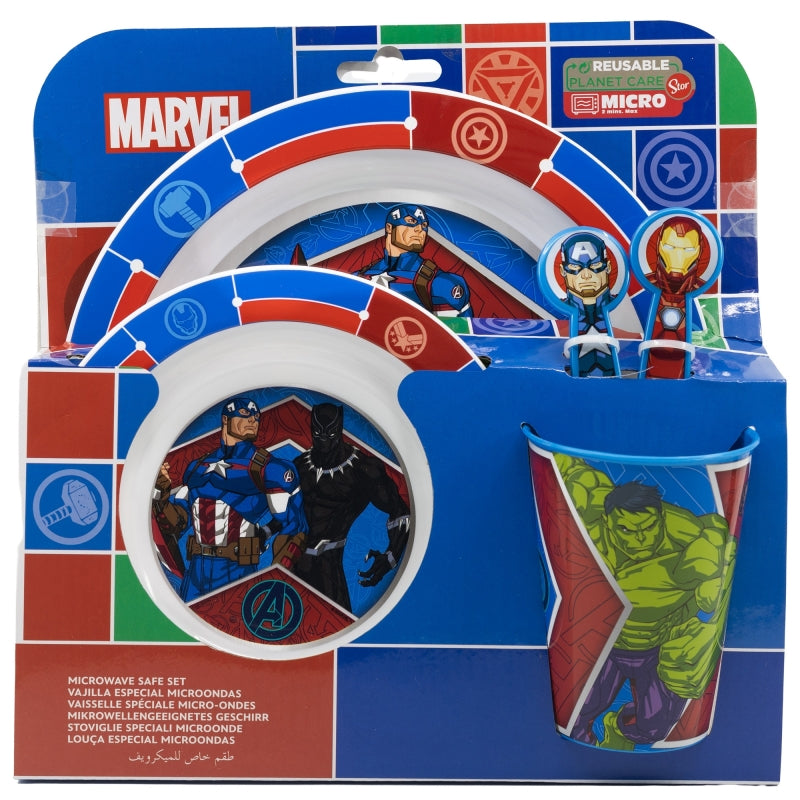 Stor - Micro Dinnerware 5pc Set with Cutlery | AVENGERS HERALDIC ARMY