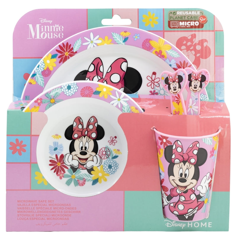 Stor - Micro Dinnerware 5pc Set with Cutlery | MINNIE MOUSE SPRING LOOK