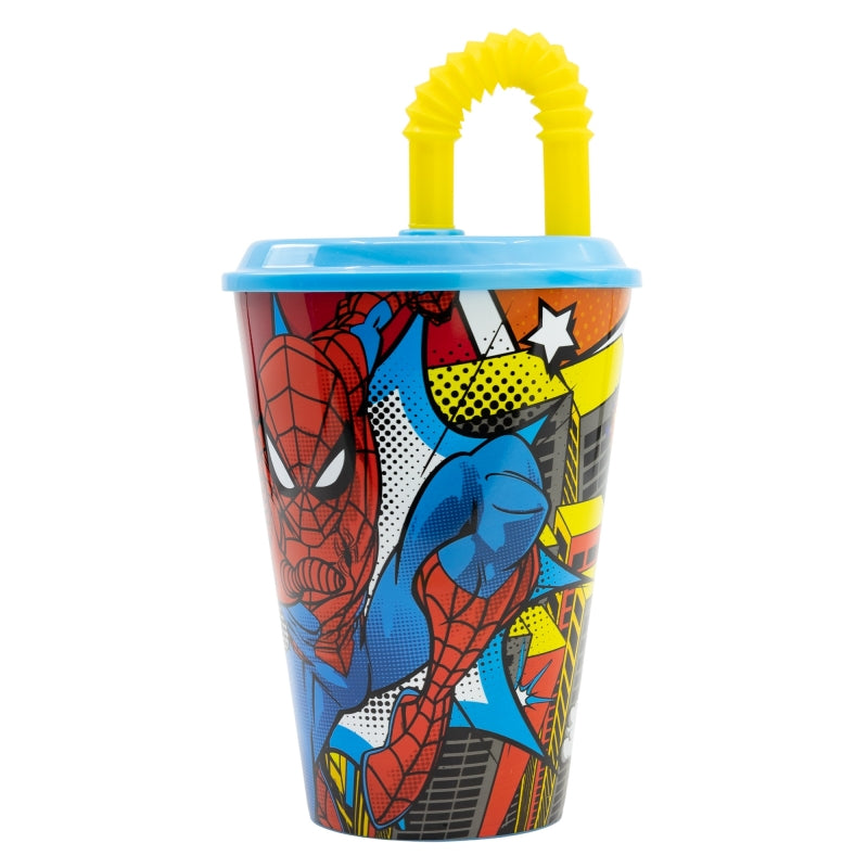 Stor - Easy Sport Tumbler with Lid - 430ml | SPIDERMAN MIDNIGHT FLYER