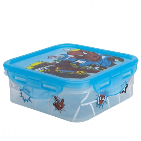 Stor - Square Hermetic Food Container - 500ml | SPIDERMAN MIDNIGHT FLYER