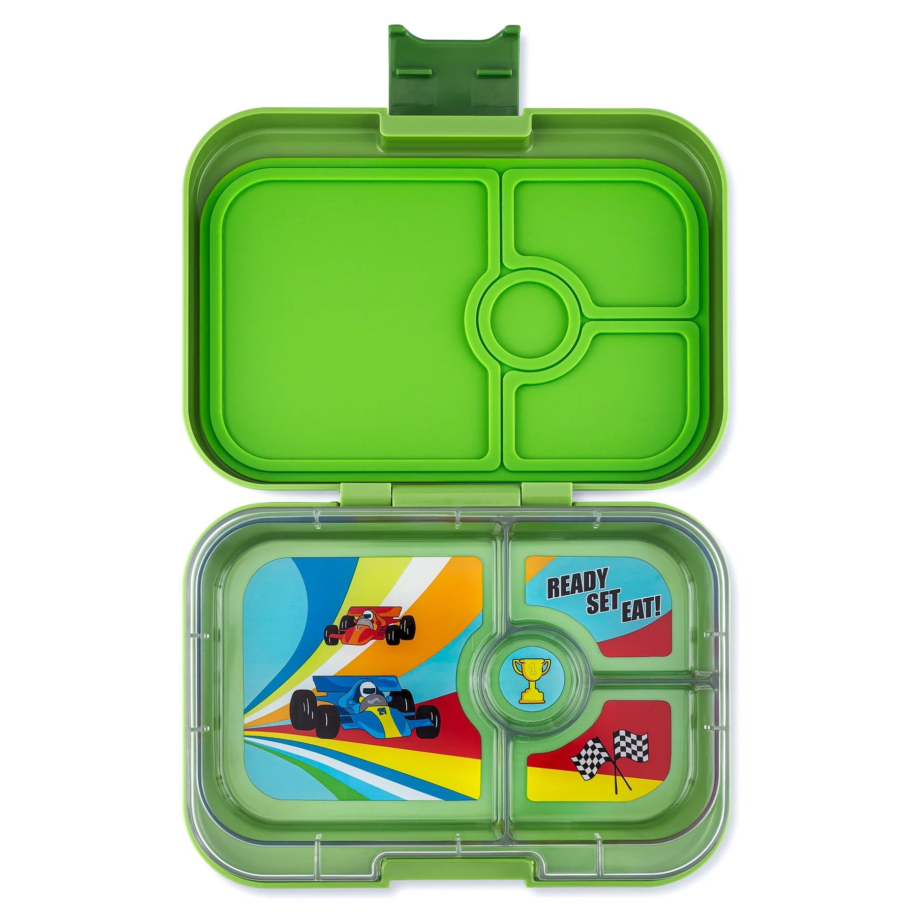 Yumbox - Bento Box | 4 Compartments | Race Cars | Matcha Green