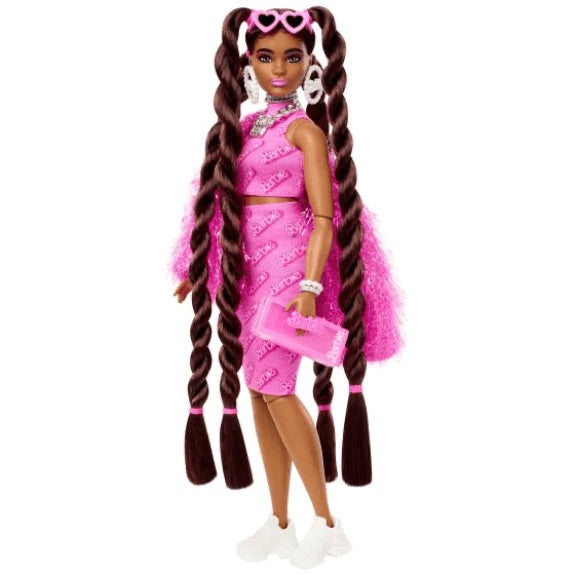 Barbie Extra Doll With 80s Articulated Brunette Doll With Braids