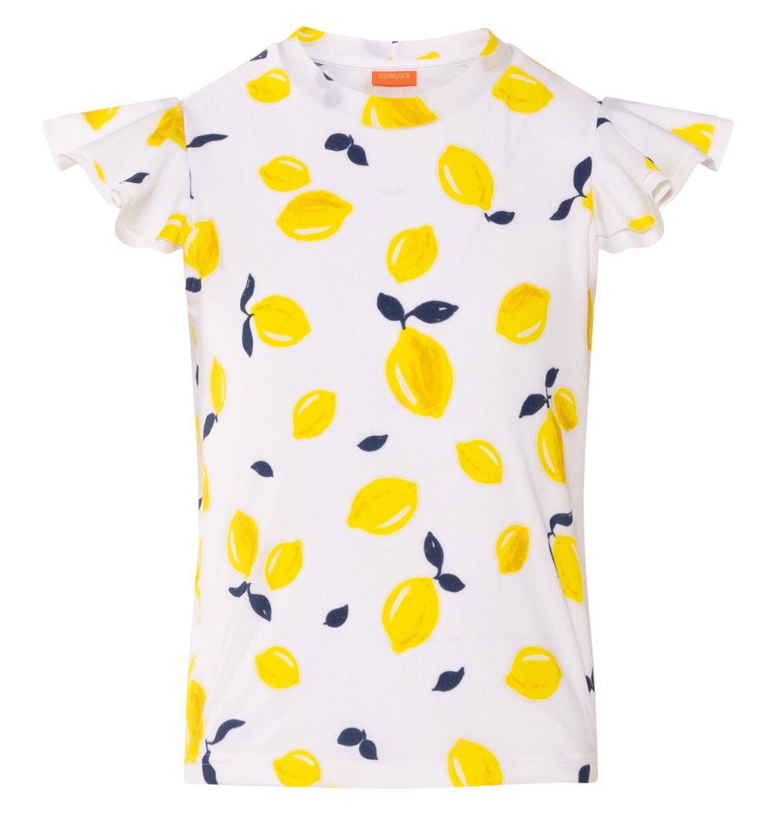 Sunuva - Girls White Sicilian Lemon Short Sleeve Rash Vest