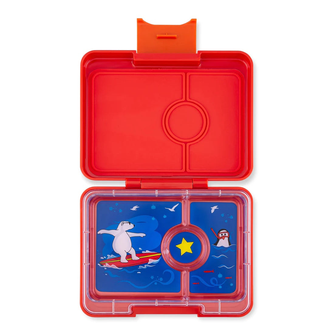 Yumbox - Snack Box | 3 Compartments | Polar Bear | Roar Red