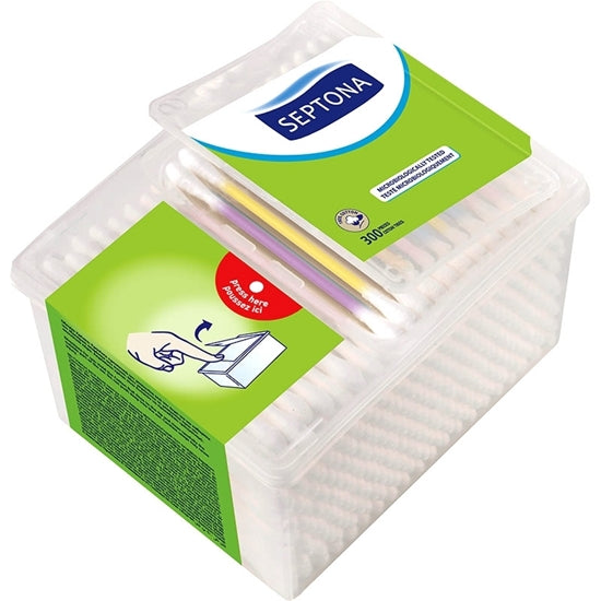 Septona Adult's cotton buds with dispenser box 300 pcs