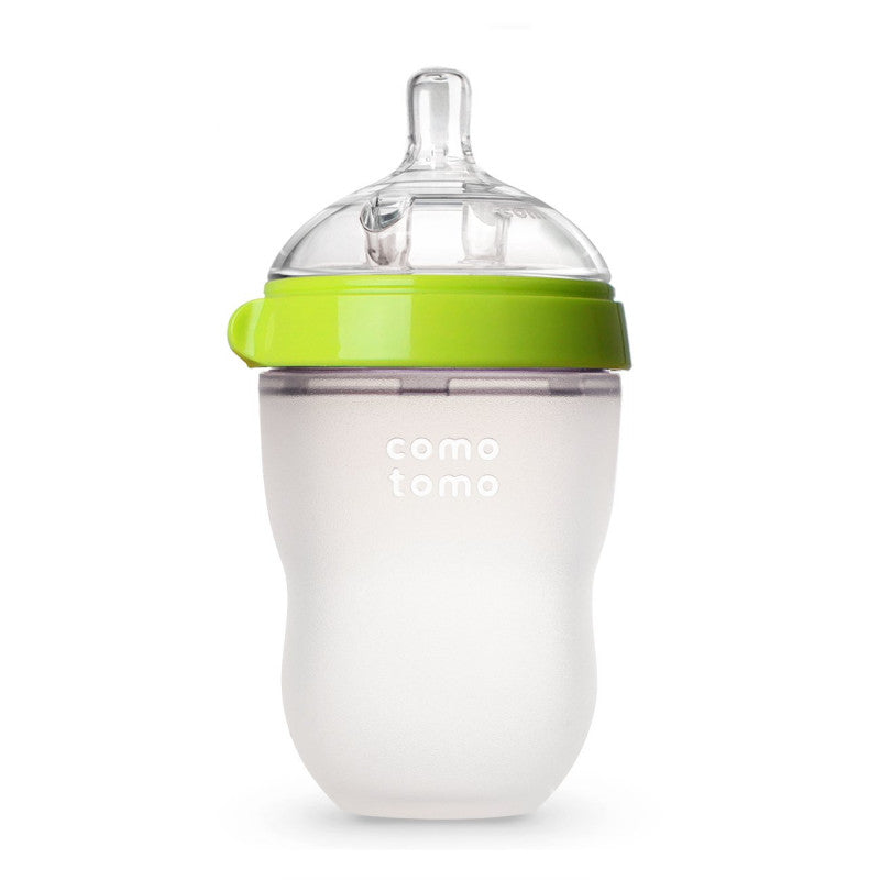 Comotomo - Baby Bottle, Green, 250ml - Medium Flow Nipple