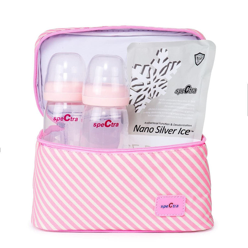 Spectra - Pink Cooler with Ice Pack and Wide Neck Bottles