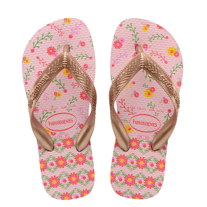 Havaianas - KIDS FLORES CRYSTAL ROSE/ROSE GOLD METALLIC