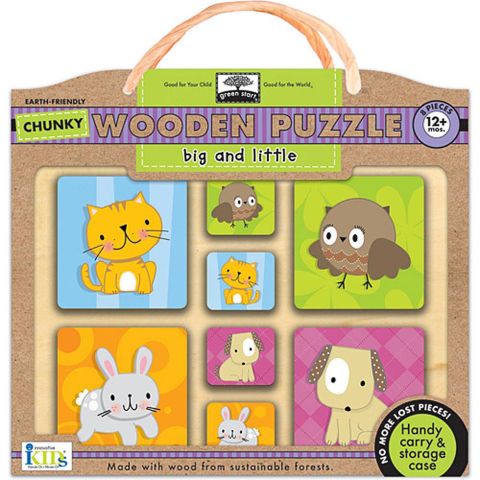 iKids - Big and Little Wooden 8 Piece Puzzle