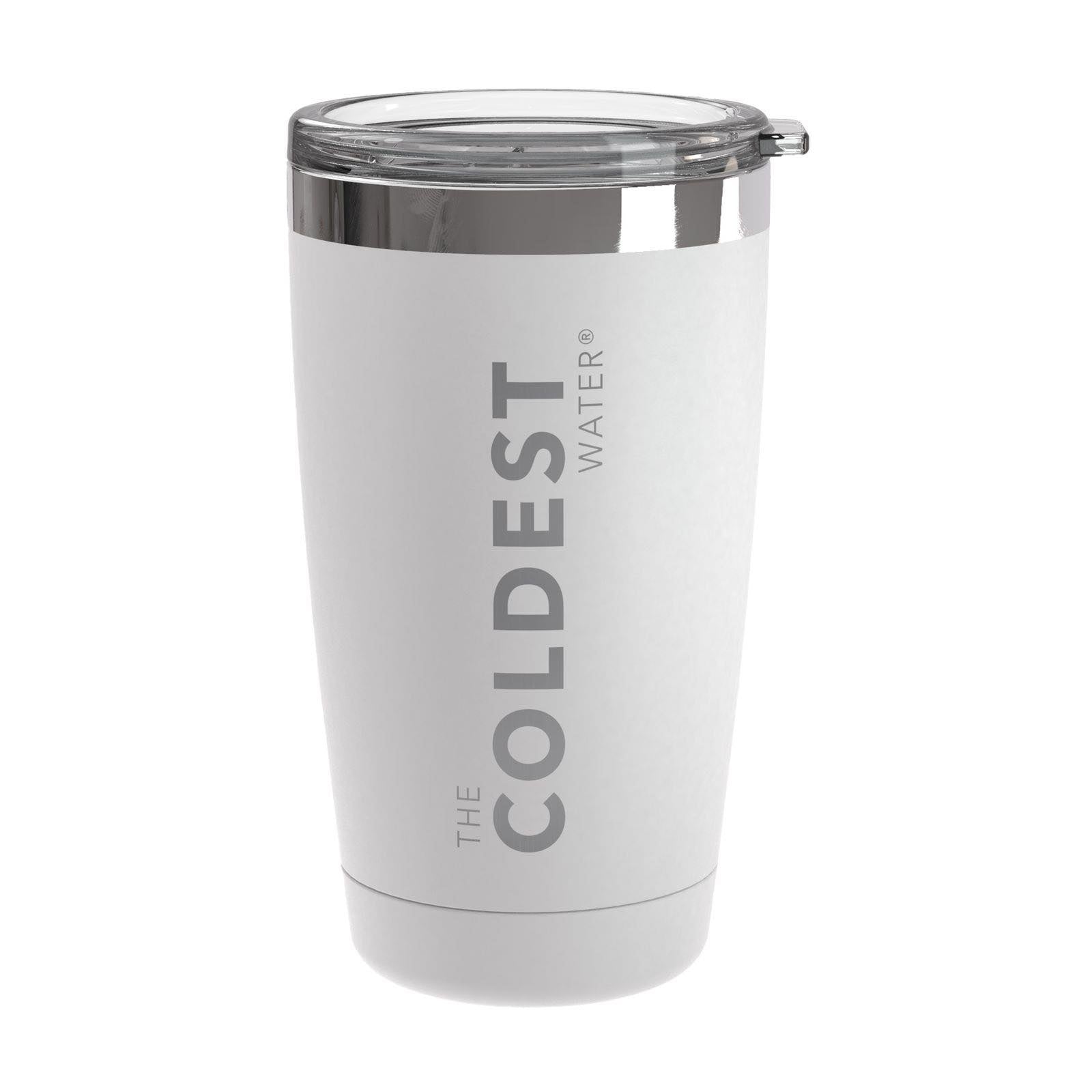 The Coldest Water - Tumbler with sliding Lid - 591ml - 20 OZ - Epic White