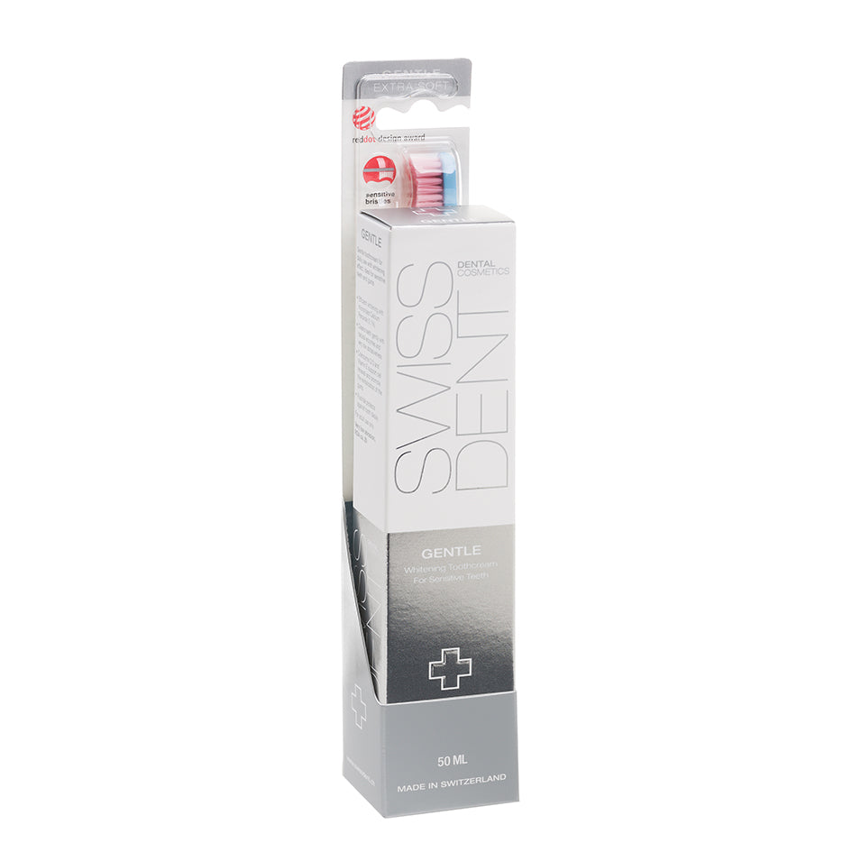 SWISSDENT - GENTLE COMBO PACK (GENTLE TOOTHPASTE 50ML + GENTLE BRUSH)