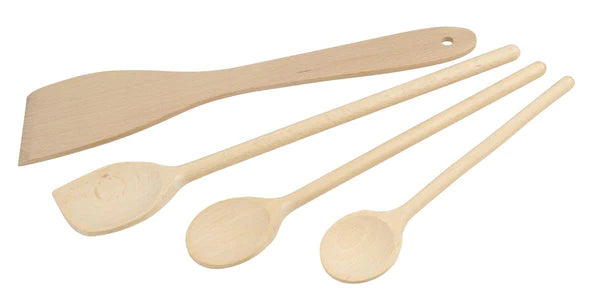 Fackelmann - Spoon/Turner Set, Nature Beech, 200/250/300/300 mm, 4 Parts