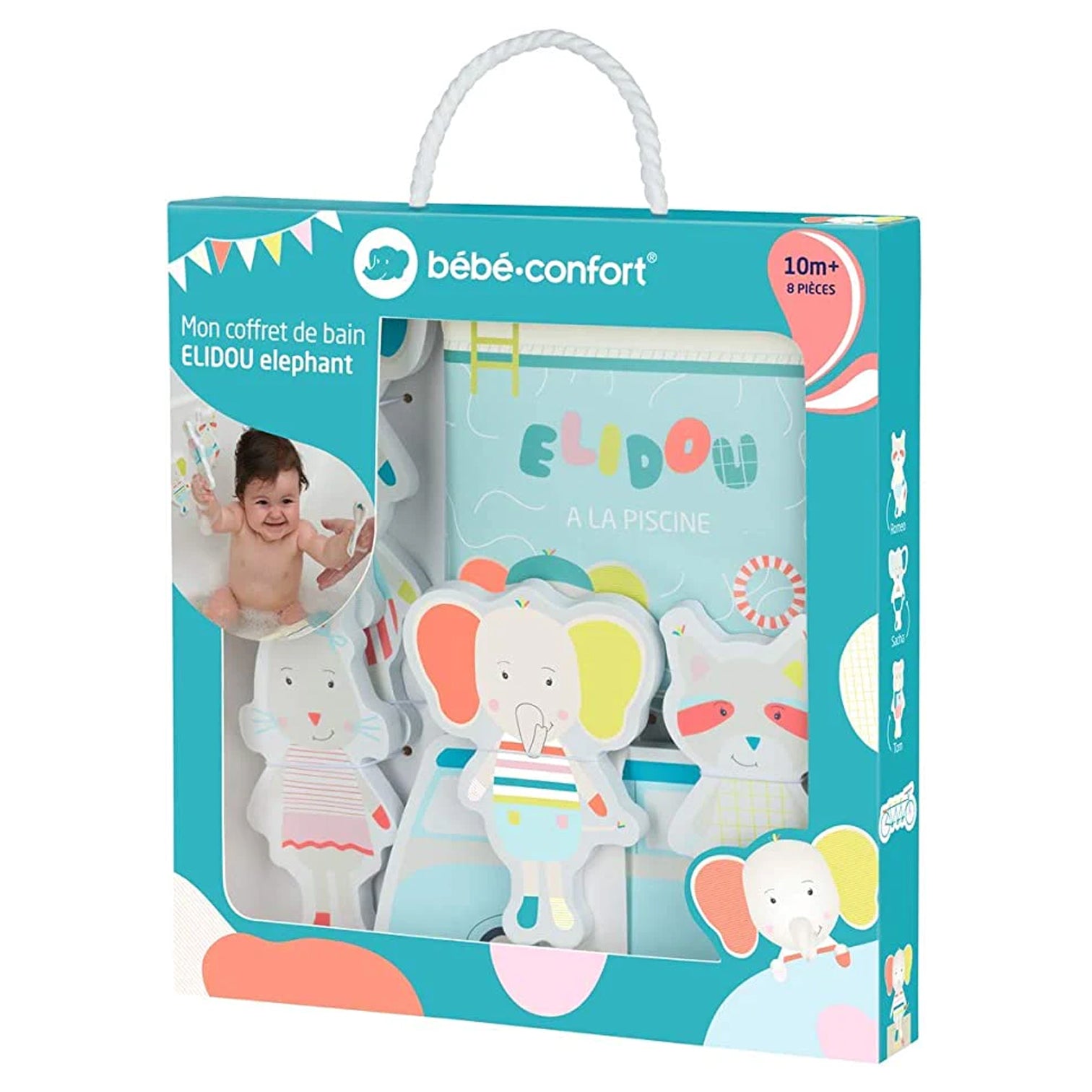 Bebe Confort - Elidou Baby Bath Toy Set, Bath Book and Bath Puzzle