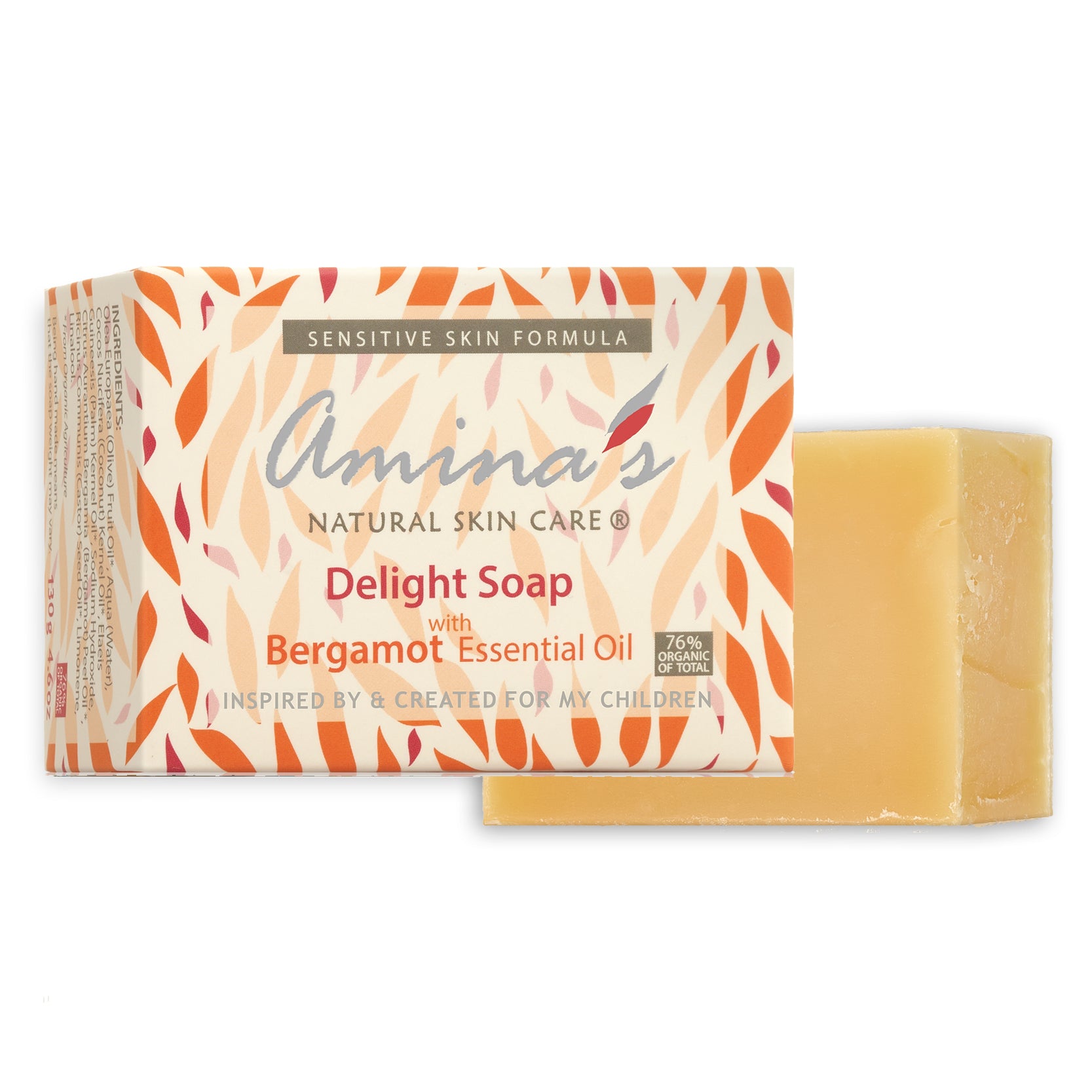 Amina's Organic Delight Soap, Cold Process Soap, 130g