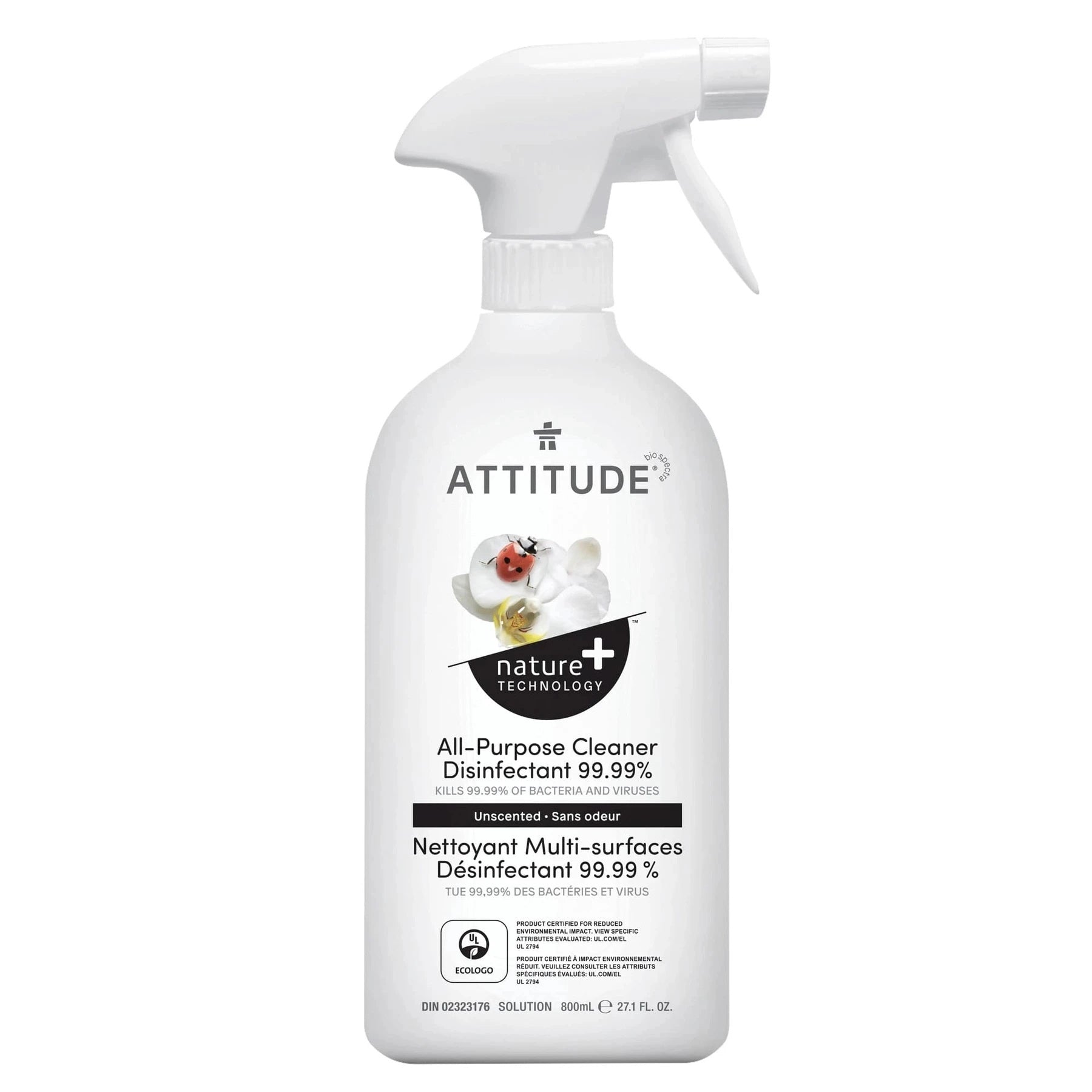 All Purpose Cleaner Disinfectant 99.9% Unscented 800 ml