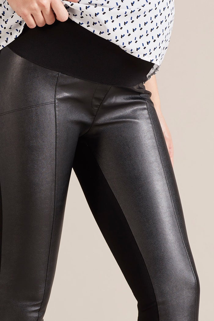 Leather Maternity Leggings - Size 42