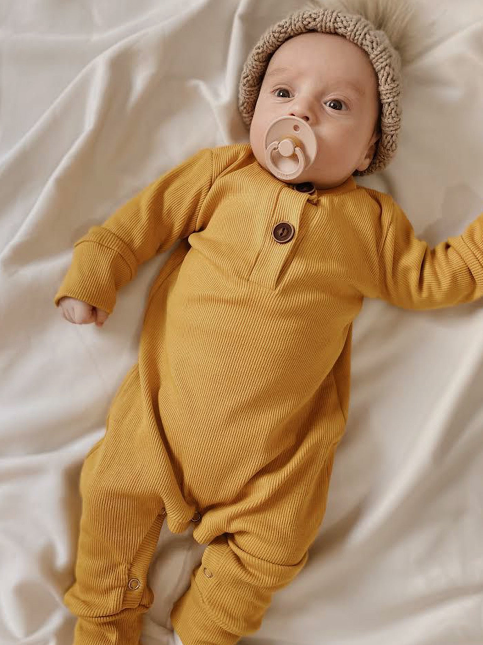 Organic Mustard Romper 12-18 Months