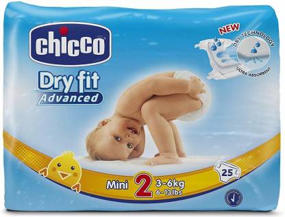 Chicco DRY FIT ADVANCED Size 2 MINI 3-6 KG, 25/Pack