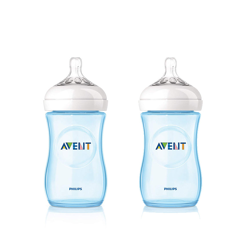 Philips Avent Natural Baby Bottle Blue 260ml Pack of 2