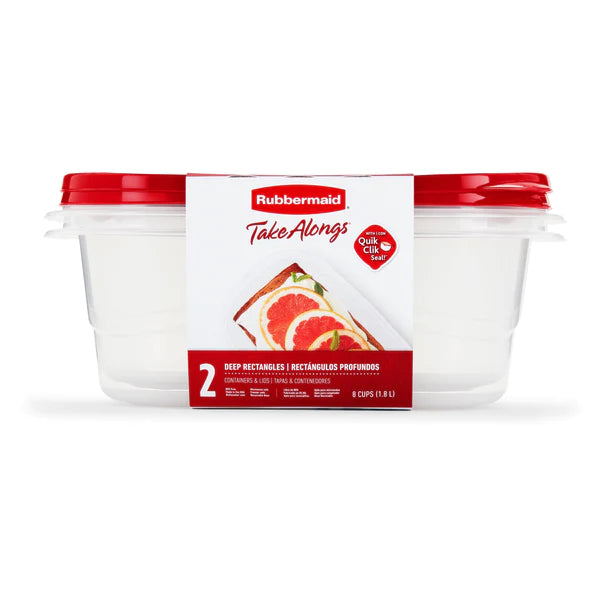 Rubbermaid® - Takealongs Deep Rectangle Food Storage Container, 1.8 L (2 Pack)