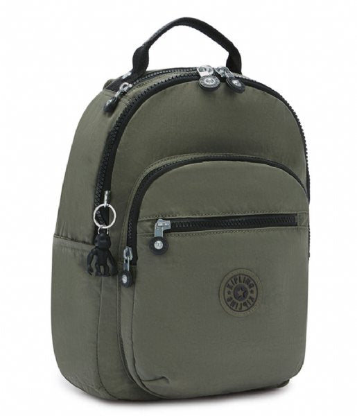 SEOUL Small backpack with tablet protection Green Moss