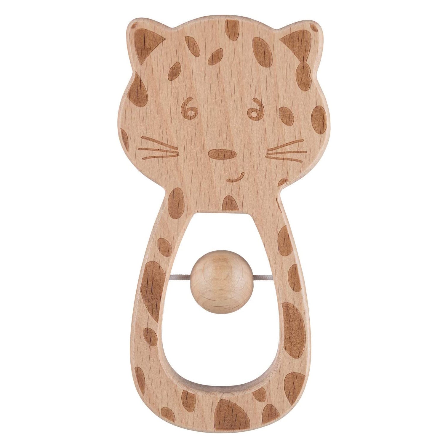 Bebe Confort - Wooden Leopard Rattle