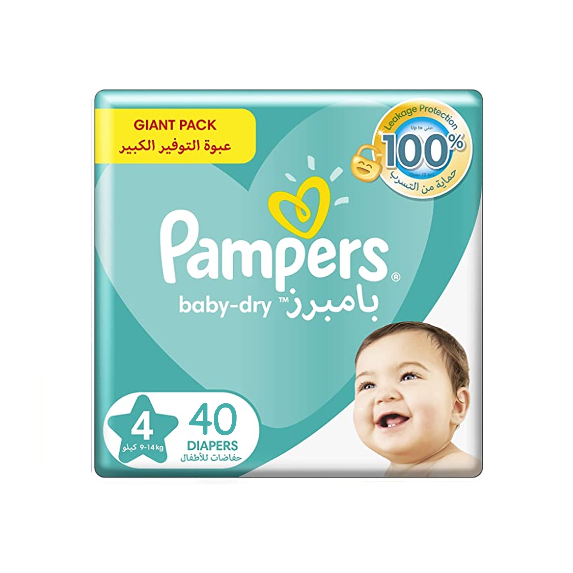 Pampers baby-dry Size 4 - Jumbo Pack Maxi (9-14 kg), 40 Count