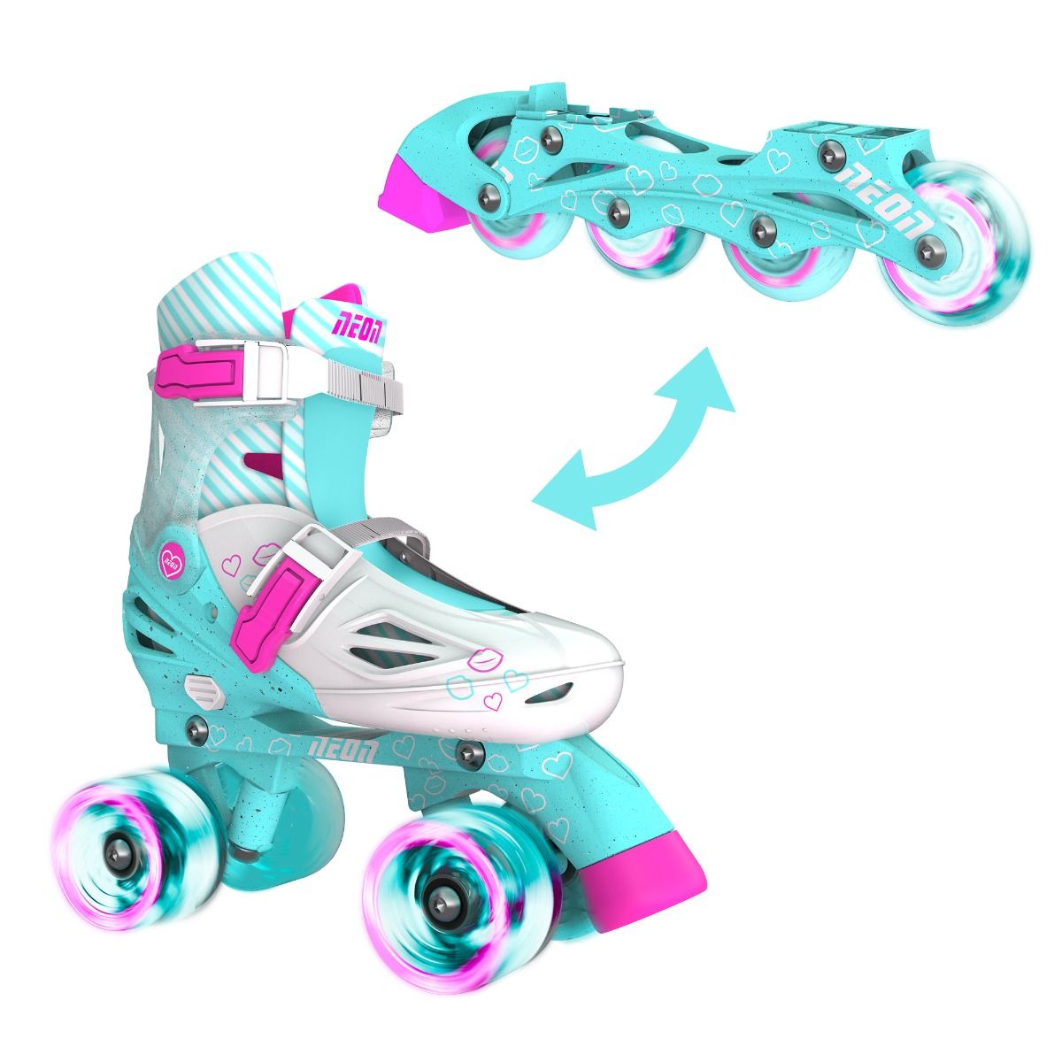 Yvolution - Neon Combo Skates 2-in-1 Teal | 3-6 Years