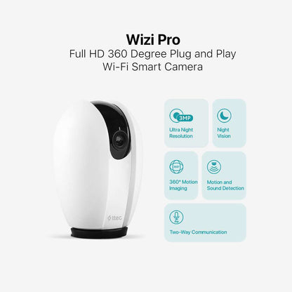 ttec -  Wizi Pro Wi-Fi Smart Camera Full HD 360 Degrees | 2 Way Audio