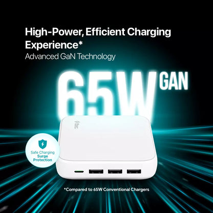 ttec - SmartCharger Duo GAN PD 65W Fast Travel Charger USB-C + USB-C | White