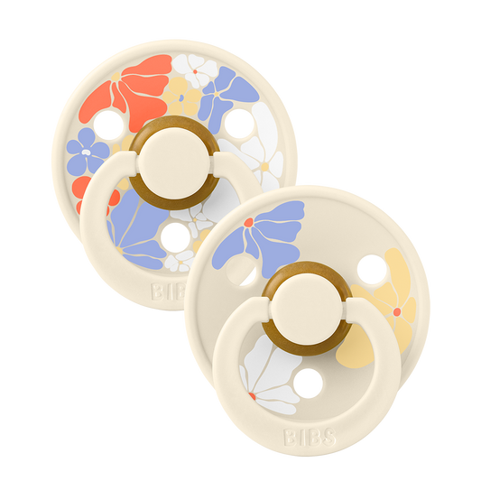 BIBS - Natural Latex Pacifier Studio  | Size 1 | 2 Pack | Ivory Mix