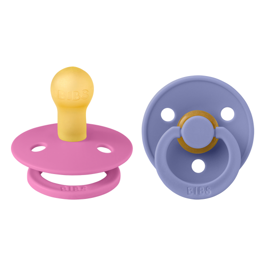 BIBS - Natural Latex Pacifier | Size 2 | 2 Pack | Bubblegum - Peri