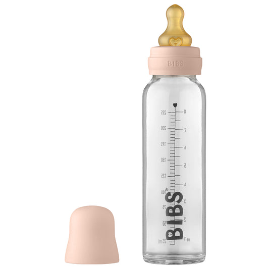 BIBS - Baby Glass Anti-Colic Bottle | 225ml | Blush