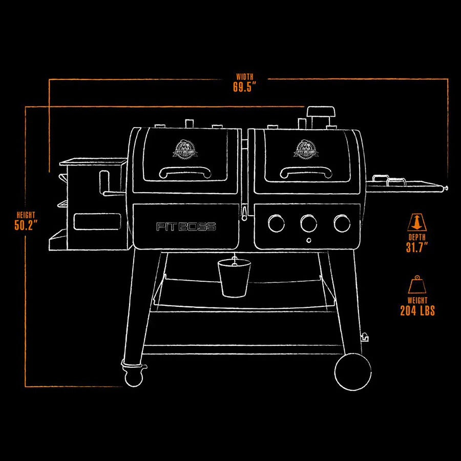 Pit Boss - Outdoor Grill Gas/Pellet Combo Grill + Cover