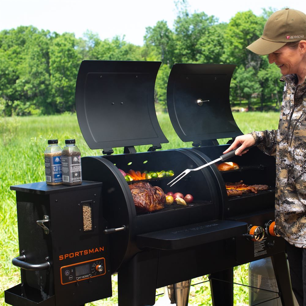 Pellet and discount gas grill combo