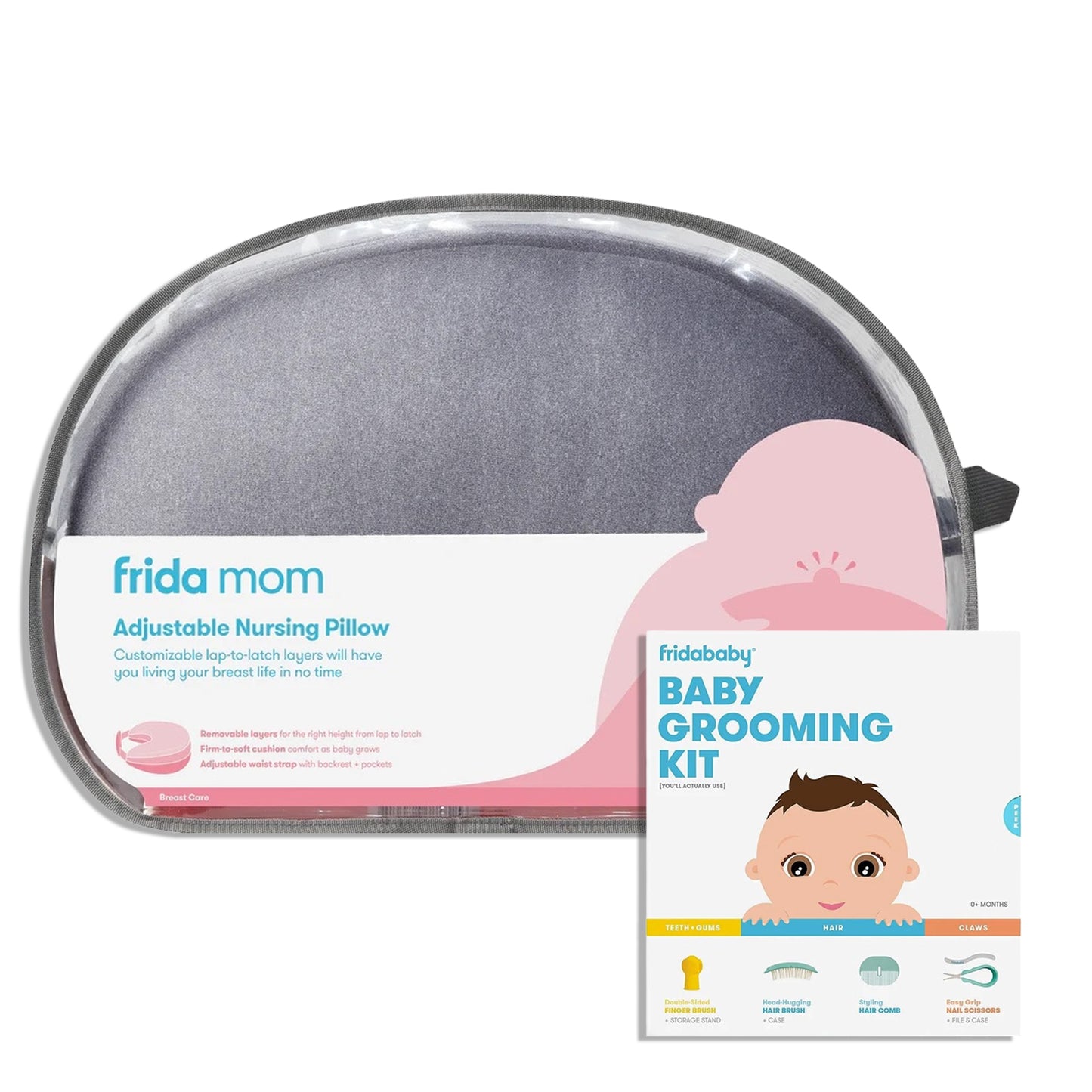 Frida Mom - Adjustable Nursing Pillow + Baby Grooming Kit FREE