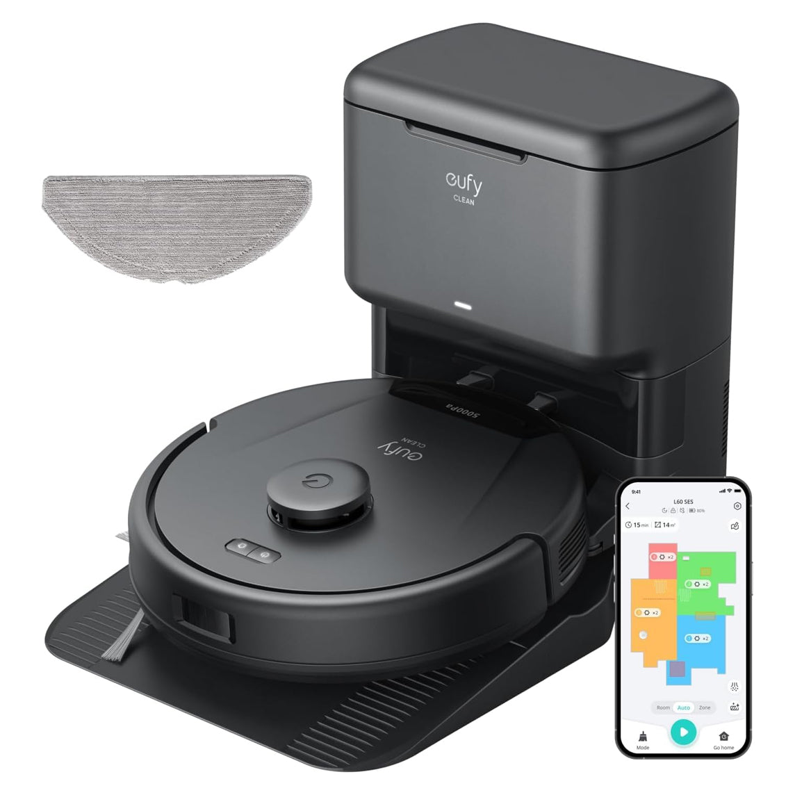 Eufy - Clean L60 Hybrid SES Black Robot Vacuum