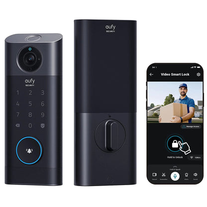 Eufy | Security E330 Smart Video Lock, Camera Doorbell Fingerprint Keyless Entry