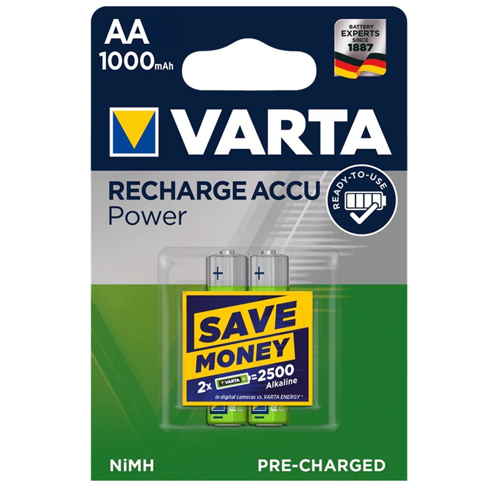 <br>Varta بطاريات باور قبله للشحن | AA