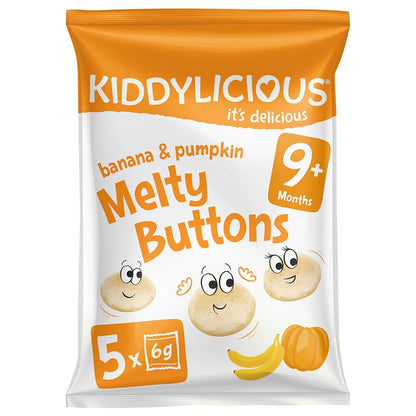 Kiddylicious - Banana & Pumpkin Melty Buttons - Multipack | 5 Pack