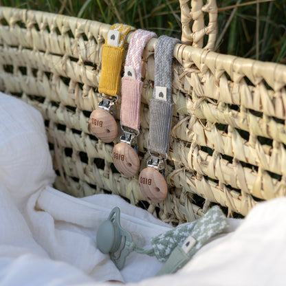 BIBS - Pacifier Clip Organic Cotton | Sage - Ivory