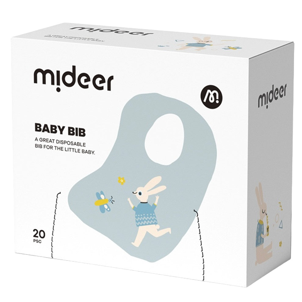 Mideer - Disposable Baby Bib | Blue Bunny 20pcs