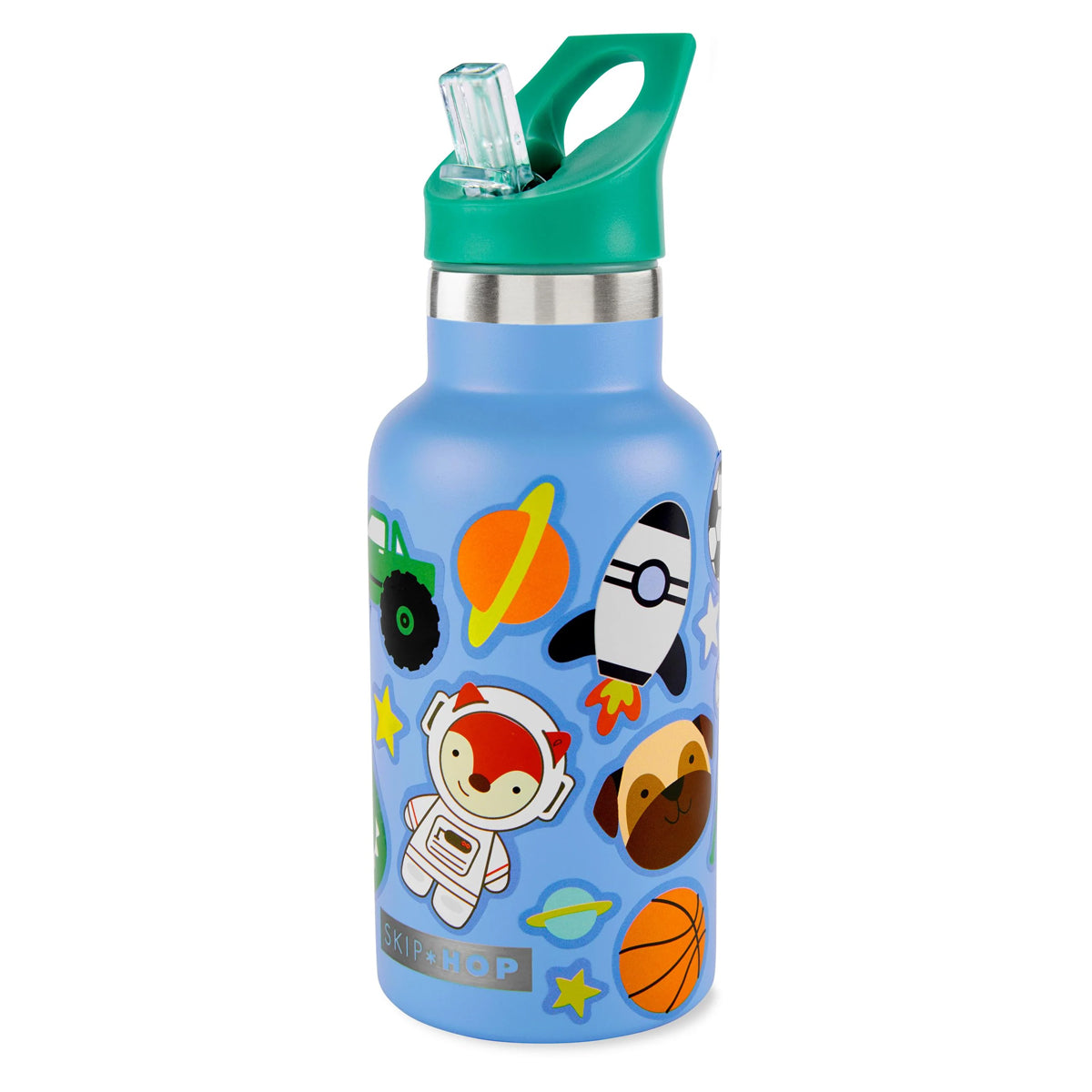 Skip Hop - Stainless Steel Canteen Bottle With Stickers | Blue