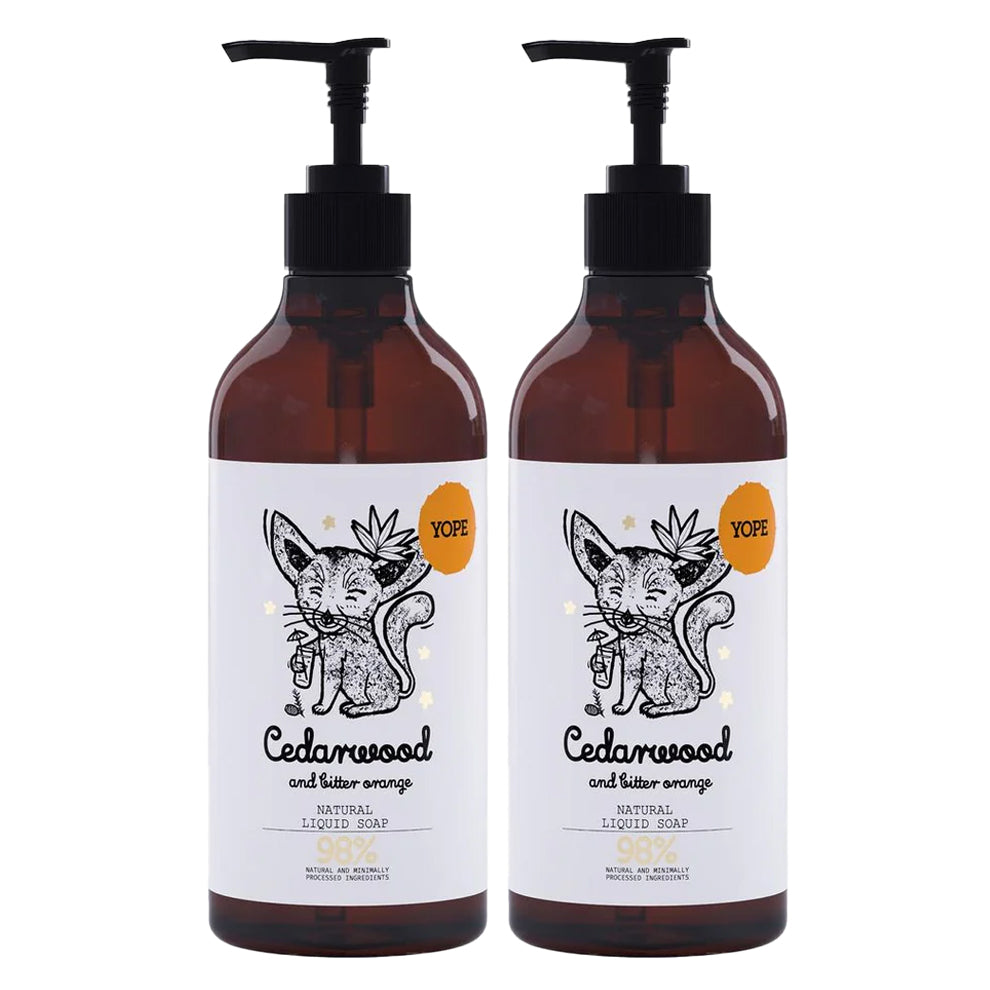 YOPE Natural Liquid Hand Soap Cedarwood And Bitter Orange 500ml | BUY 1 GET 1