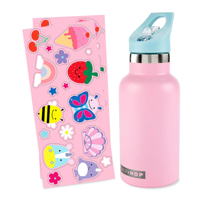 Skip Hop - Stainless Steel Canteen Bottle With Stickers | Pink