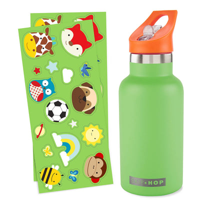 Skip Hop - Stainless Steel Canteen Bottle With Stickers | Green