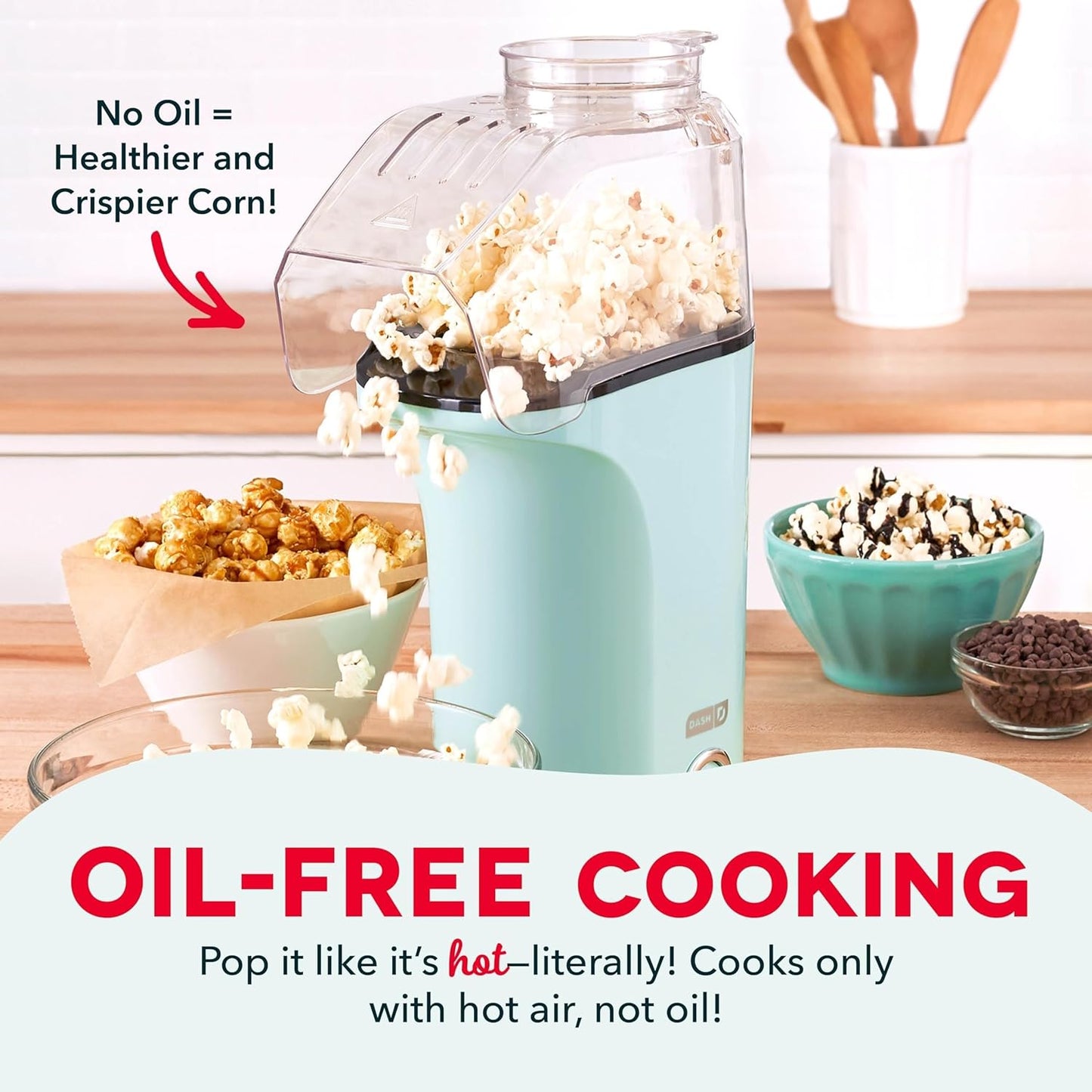 Dash - Hot Air Popcorn Popper | Aqua